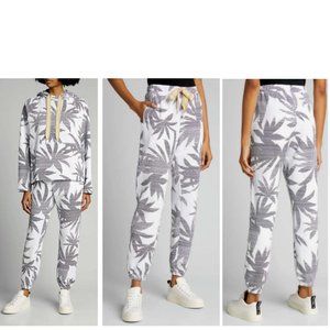 🌴Retail $189 The Upside Lennox Palm-Print Track Jogger Pants XS Black White